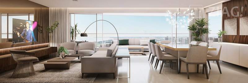 Al Mare São Marcos Design, Apartamentos com 4 suítes, alto padrão, 235,00 na região do São Marcos, São Luís - Ziag Imóveis