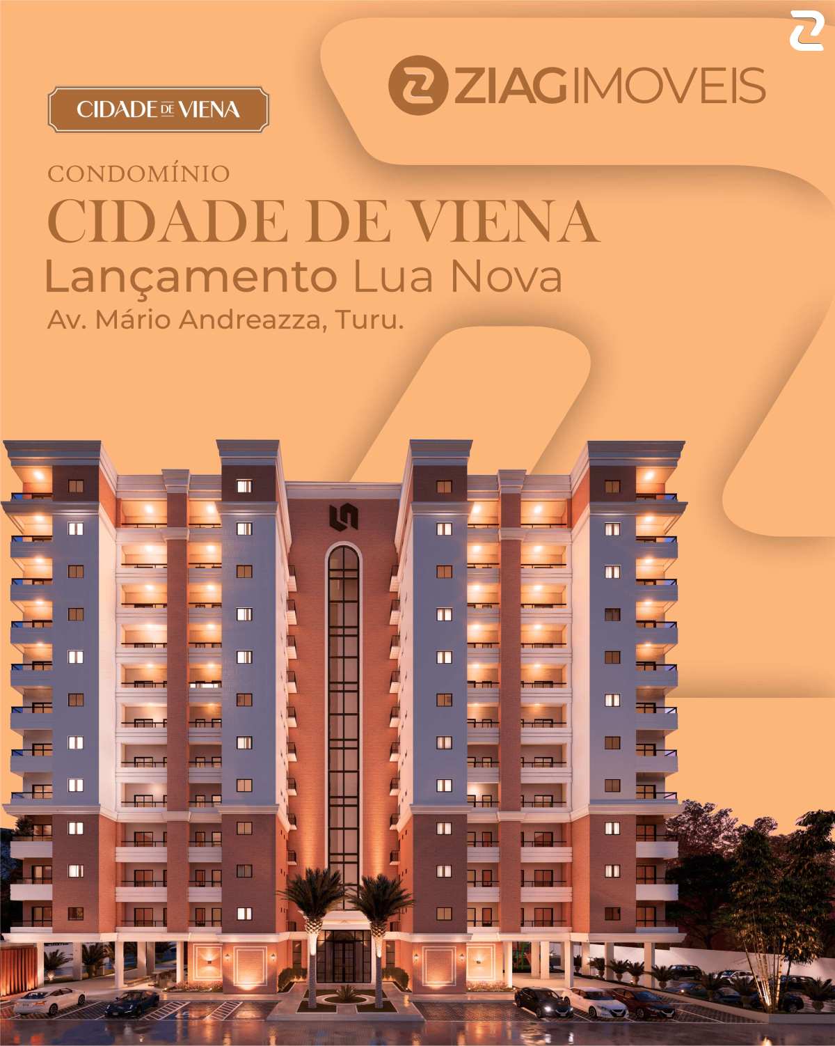 Condomínio Cidade de Viena, lançamento de apartamentos com 2 e 3 quartos, 86m², na Rua Europa, Turu, São Luís - MA - Ziag Imóveis
