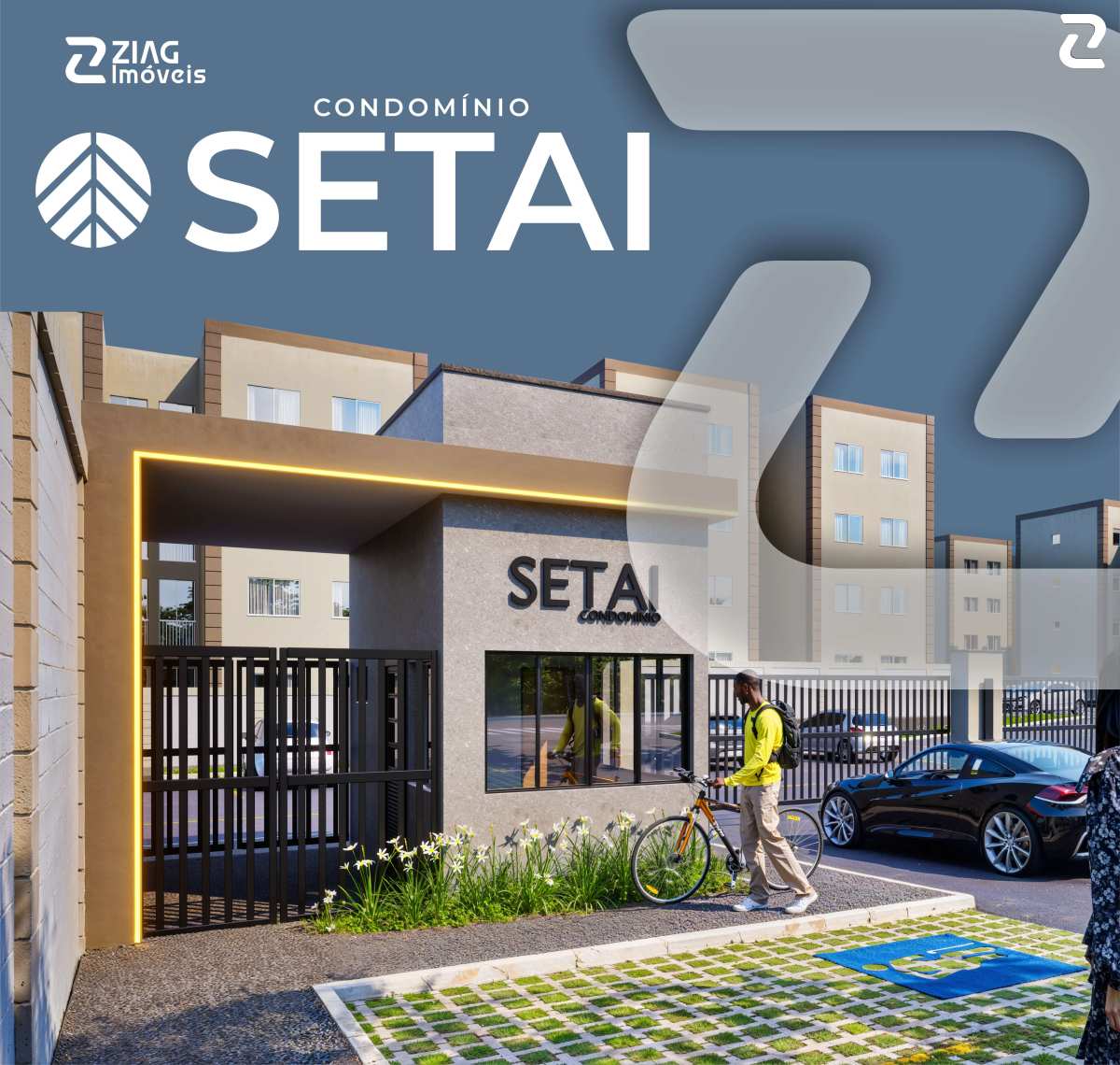 Condomínio Setai, apartamentos com 2 quartos, Giardino, Rua Corrêa Lima, Vila Alonso Costa, São José de Ribamar/MA - Ziag Imóveis