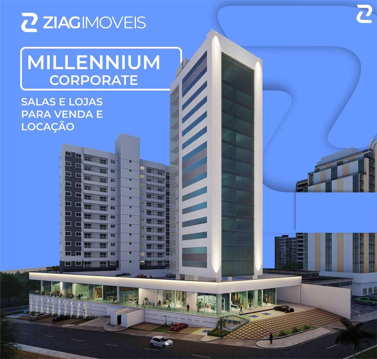Millennium Corporate Tower , Salas comerciais de alto padrão, 122 metros, na região do Calhau